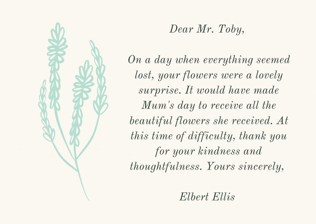 Thank You Notes For Funeral Flowers The Thank You Notes Blog 