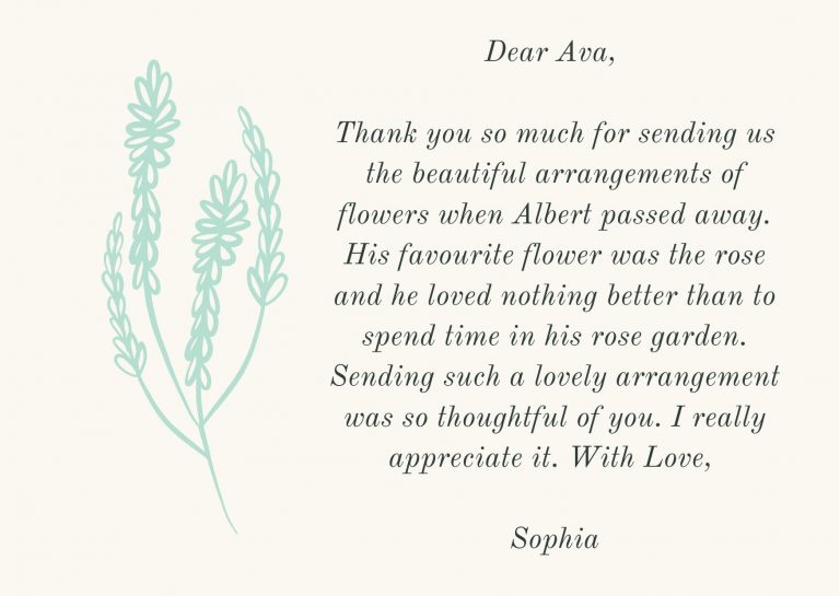 Thank You Notes For Funeral Flowers - The Thank You Notes Blog