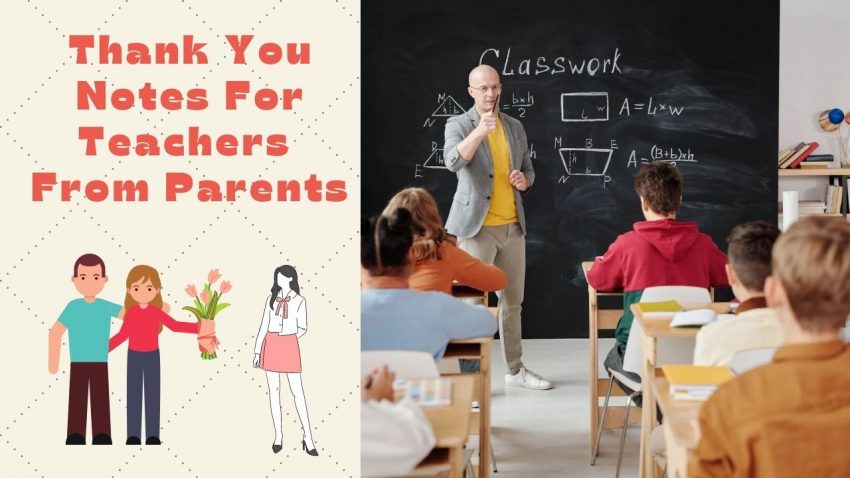 Thank You Notes For Teachers From Parents