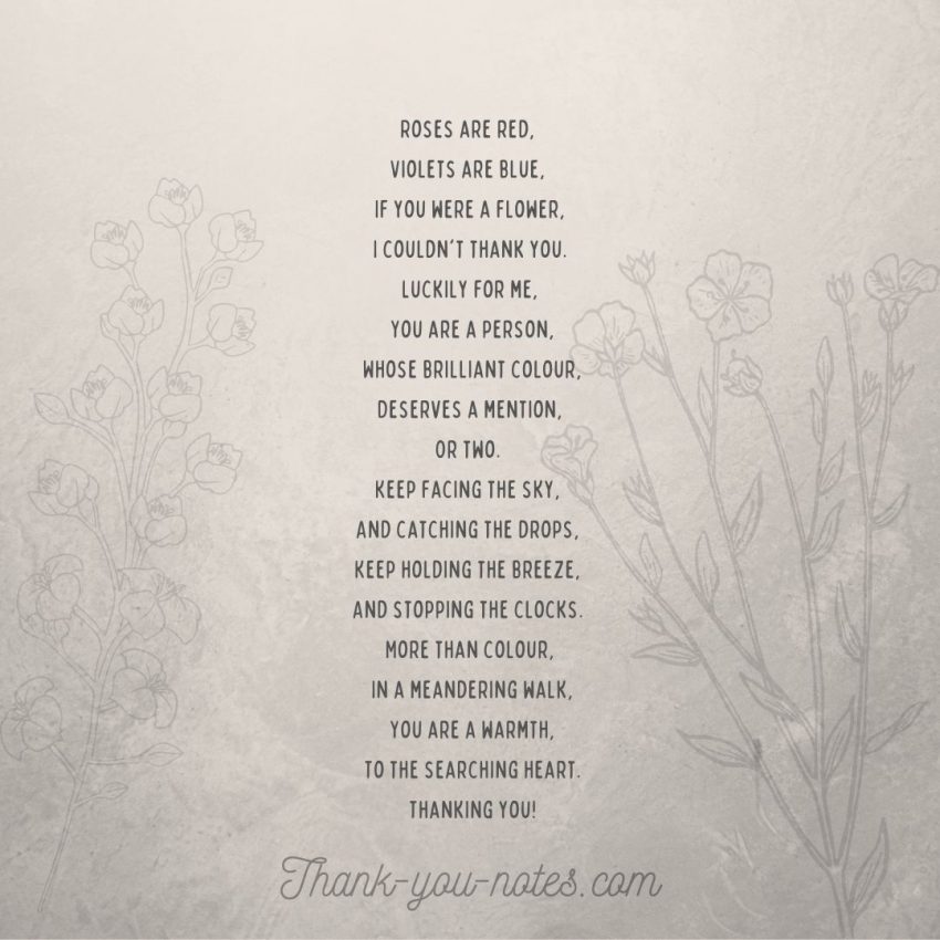 Some Poems Saying Thank You...