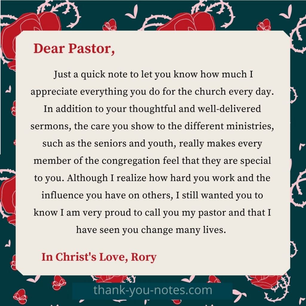 a speech for pastor's appreciation