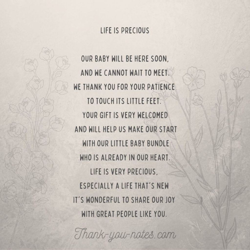 baby shower thank you poem from unborn