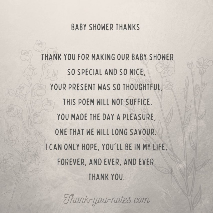 Baby Shower Thank You Poems - The Thank You Notes Blog