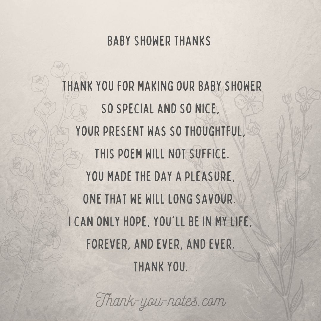 Baby Shower Thank You Poems - The Thank You Notes Blog