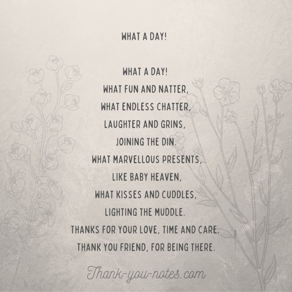 thank you baby shower poems