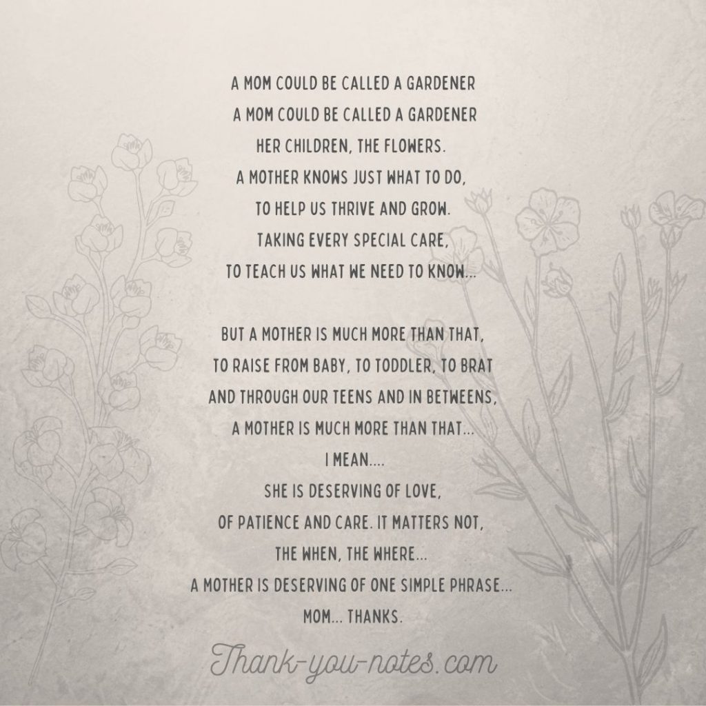 thank you parents poem