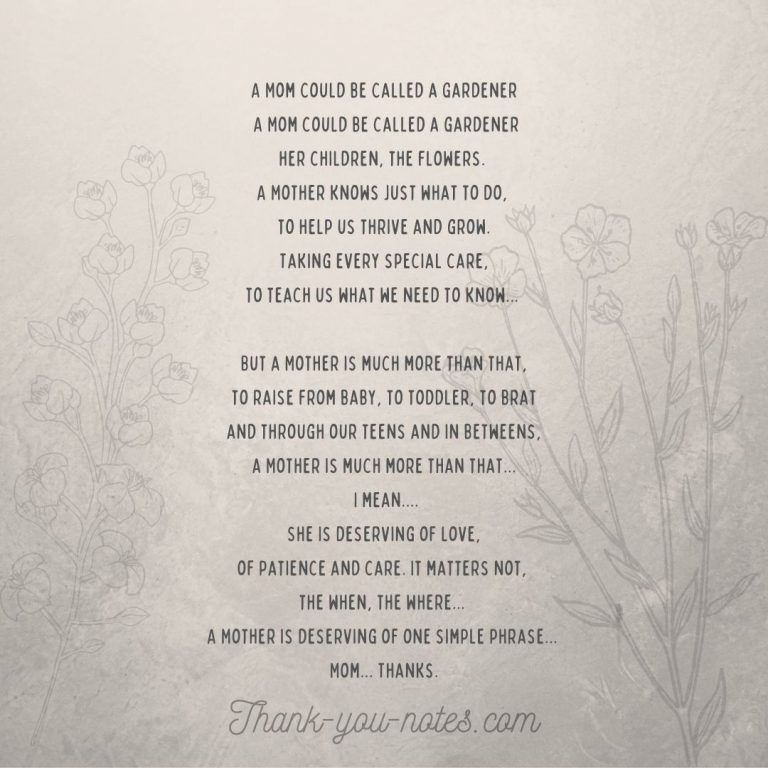 Parent Thank You Poems – The Thank You Notes Blog