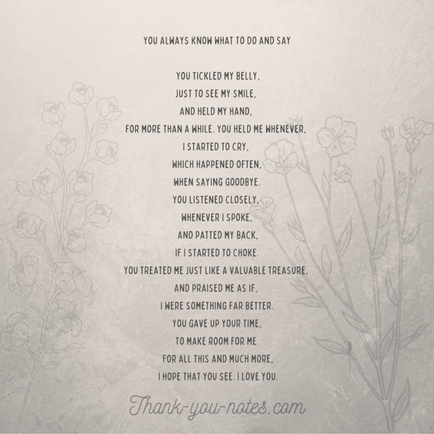 Parent Thank You Poems – The Thank You Notes Blog