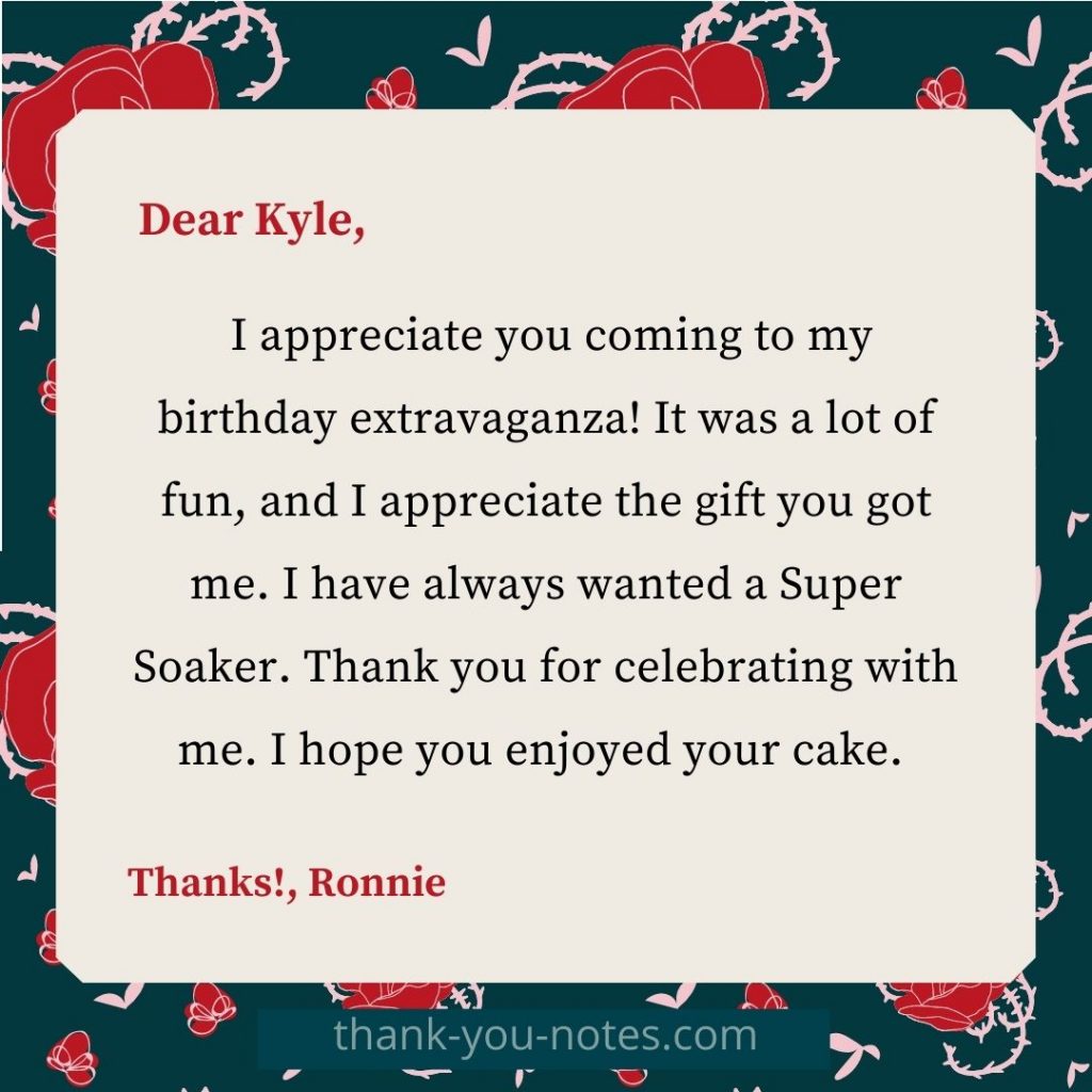 Birthday Thank You Notes Wording