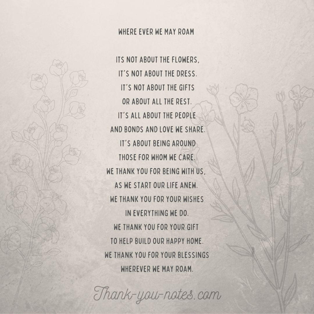 Wedding Thank You Poems - The Thank You Notes Blog