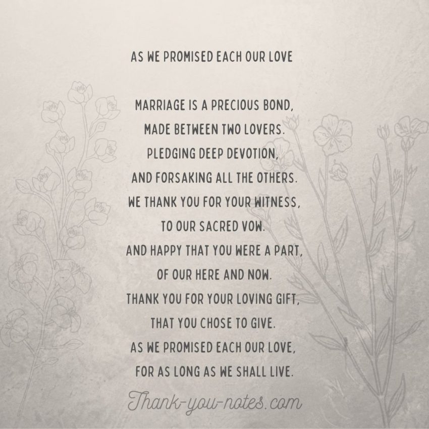 Wedding Thank You Poems - The Thank You Notes Blog