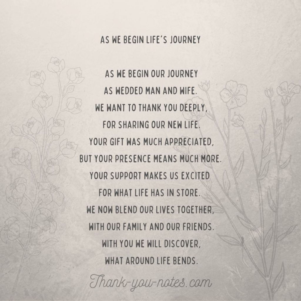 Thank You Poem For Wedding Guests