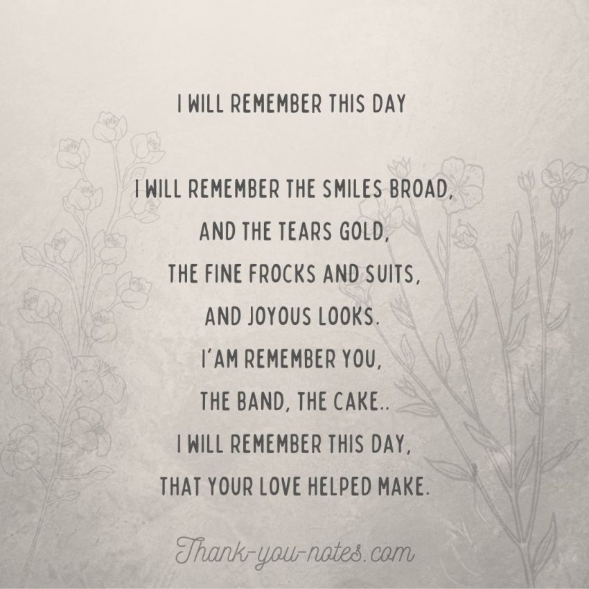 Wedding Thank You Poems - The Thank You Notes Blog