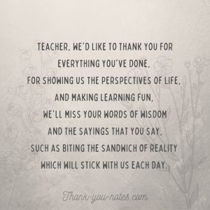 Thank You Poem For Our Sociology Teacher