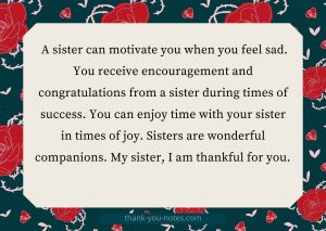 Thank You Sister: 20 Appreciation Notes That She Will Be Happy To Receive