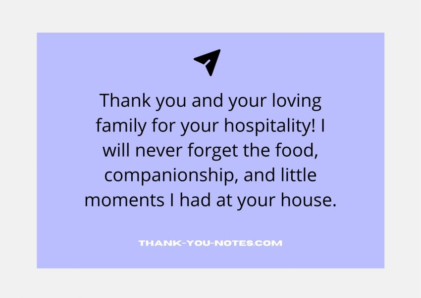 Best Thank You For Your Hospitality - The Thank You Notes Blog