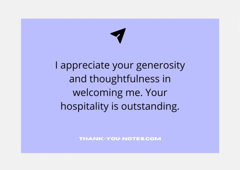 Best Thank You For Your Hospitality - The Thank You Notes Blog