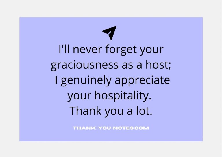 Best Thank You For Your Hospitality - The Thank You Notes Blog