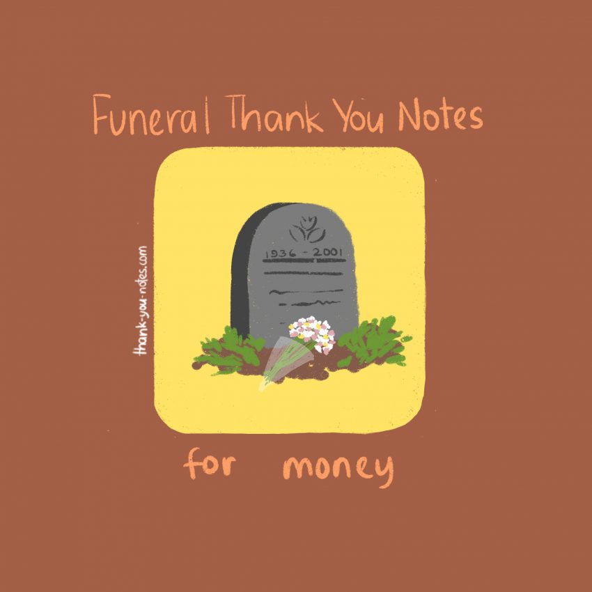 Funeral thank you notes for money