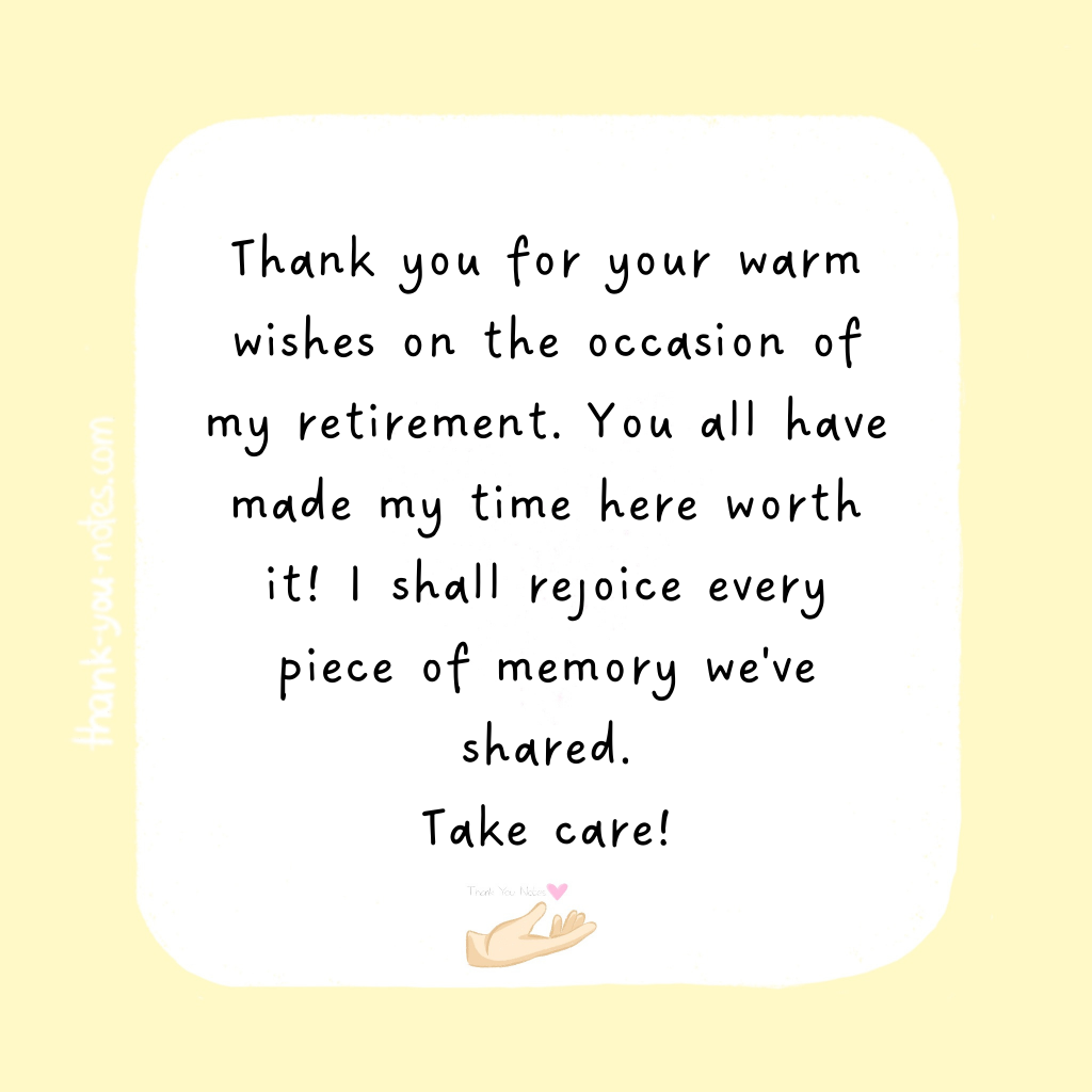 Retirement Thank You Notes