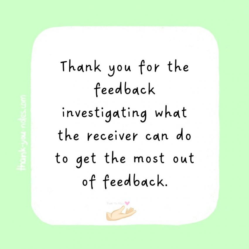 Great Thank You For Your Feedback