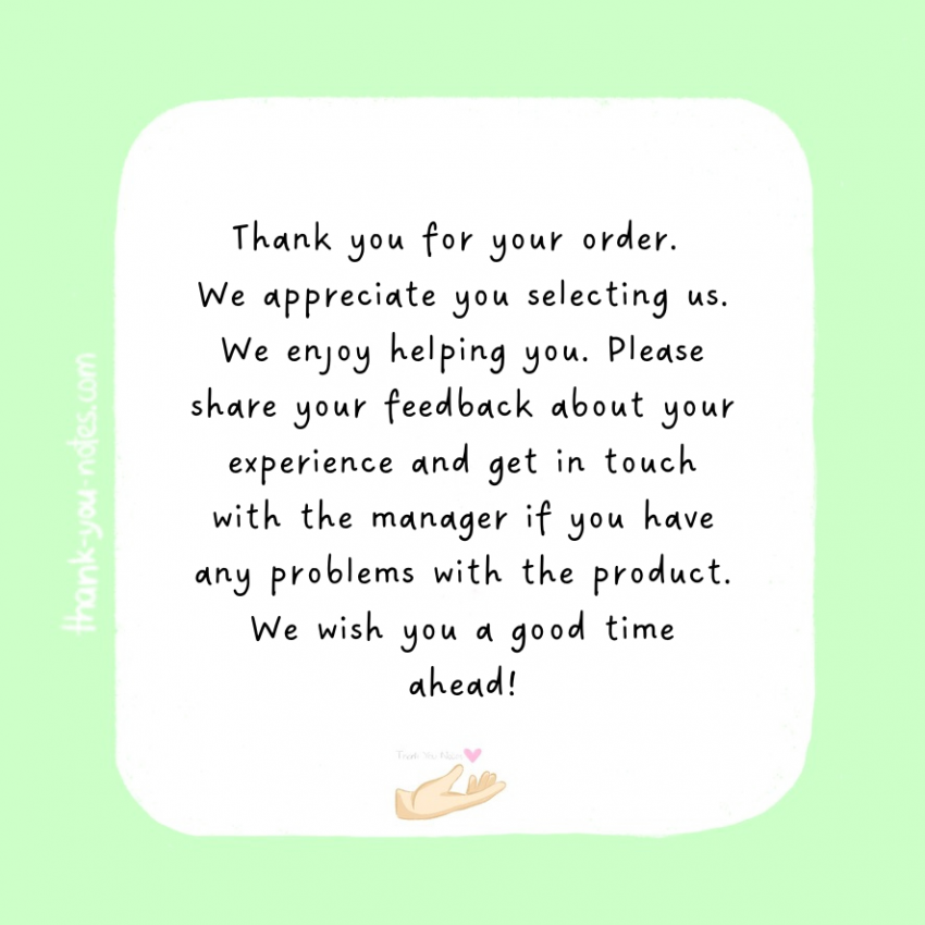 15+ Excellent 'Thank You For Your Order' Notes - The Thank You Notes Blog