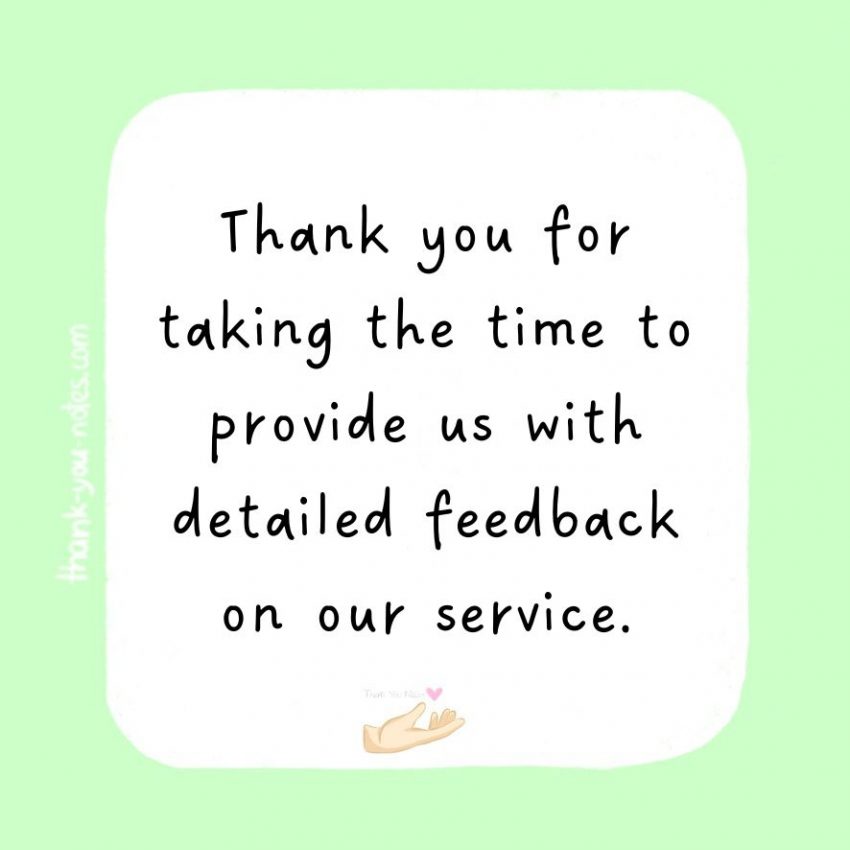 Great Thank You For Your Feedback