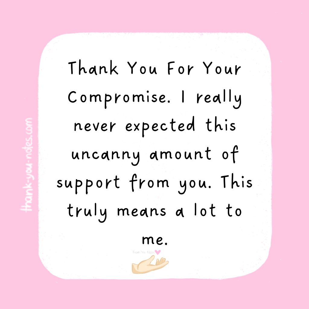 Thank you for your compromise