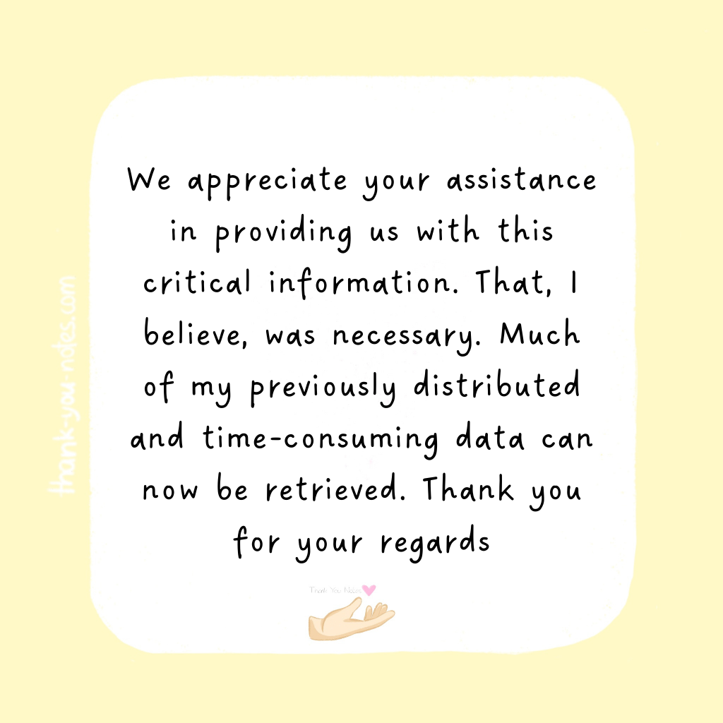 15 Genuine Thank You For Your Regards Notes