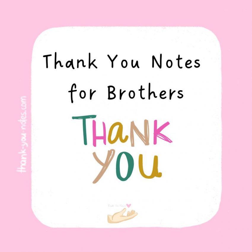 Thank You Notes for Brothers