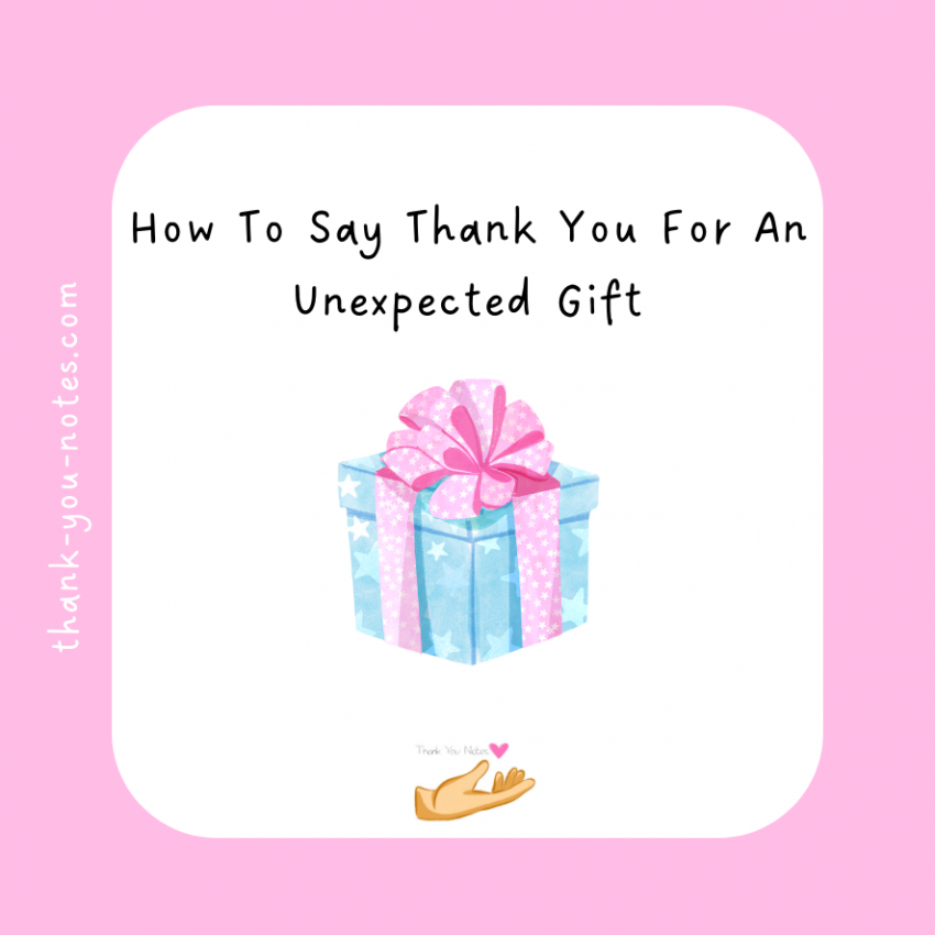 Thank You For an unexpected Gift