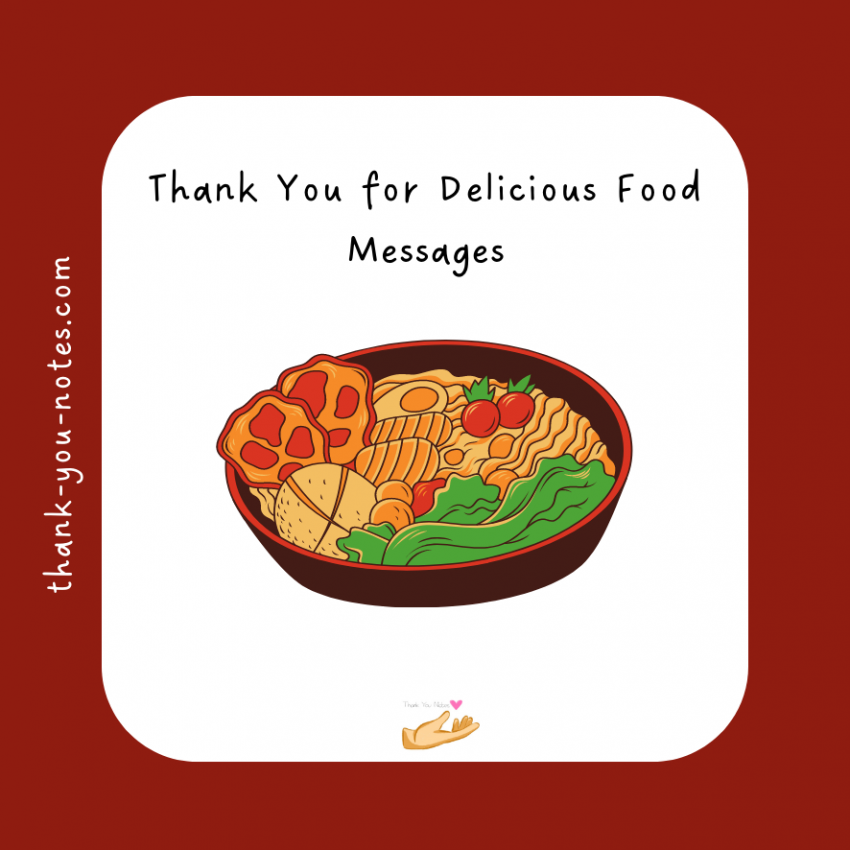 Thank You for Delicious Food Messages